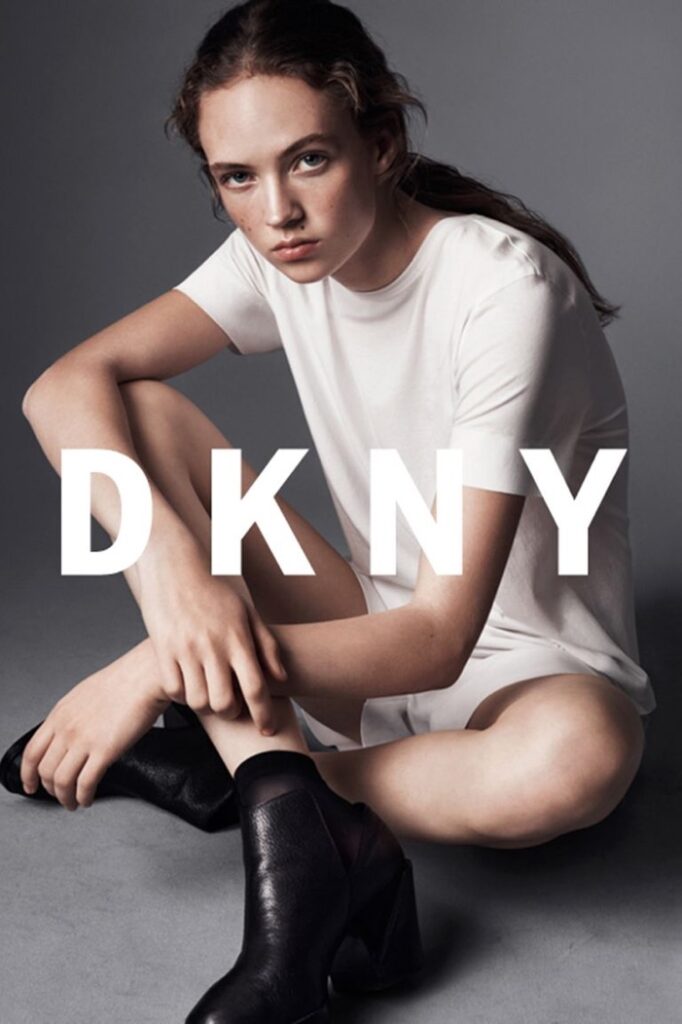 An example of using visual style in branding (a DKNY print ad).