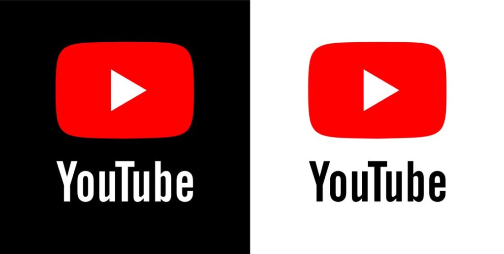 An example of a logo contrasting with its background (YouTue logos)